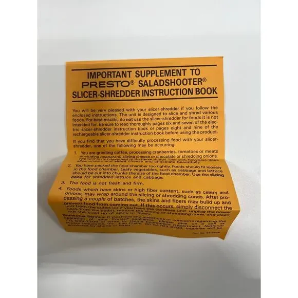 Presto Salad Shooter 02910 Electric Slicer/Shredder 1989 New Open Box - Picture 11 of 12